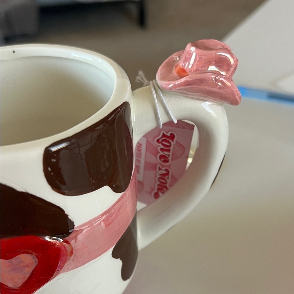 NEW COW PRINT COWGIRL HEART TEA CHOCOLATE KITCHEN MUG coffee cup - Picture 4 of 11